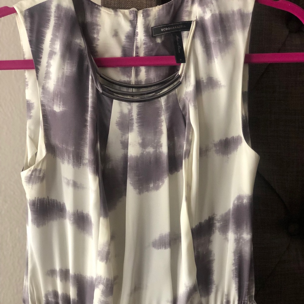 BCBG MaxAzria purple white print short dress Small
